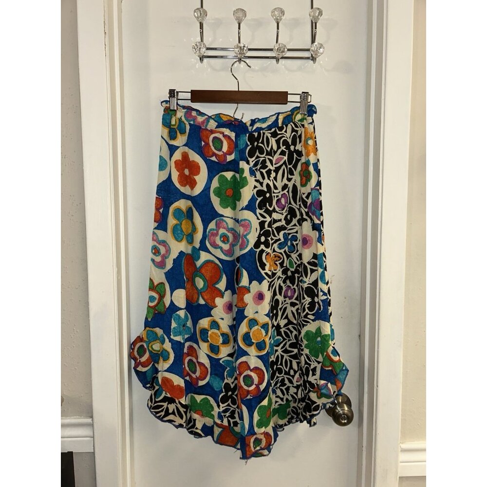 Jams World Vintage Colorful Floral Travel Tropical High Rise Capris Size Large - Picture 2 of 8
